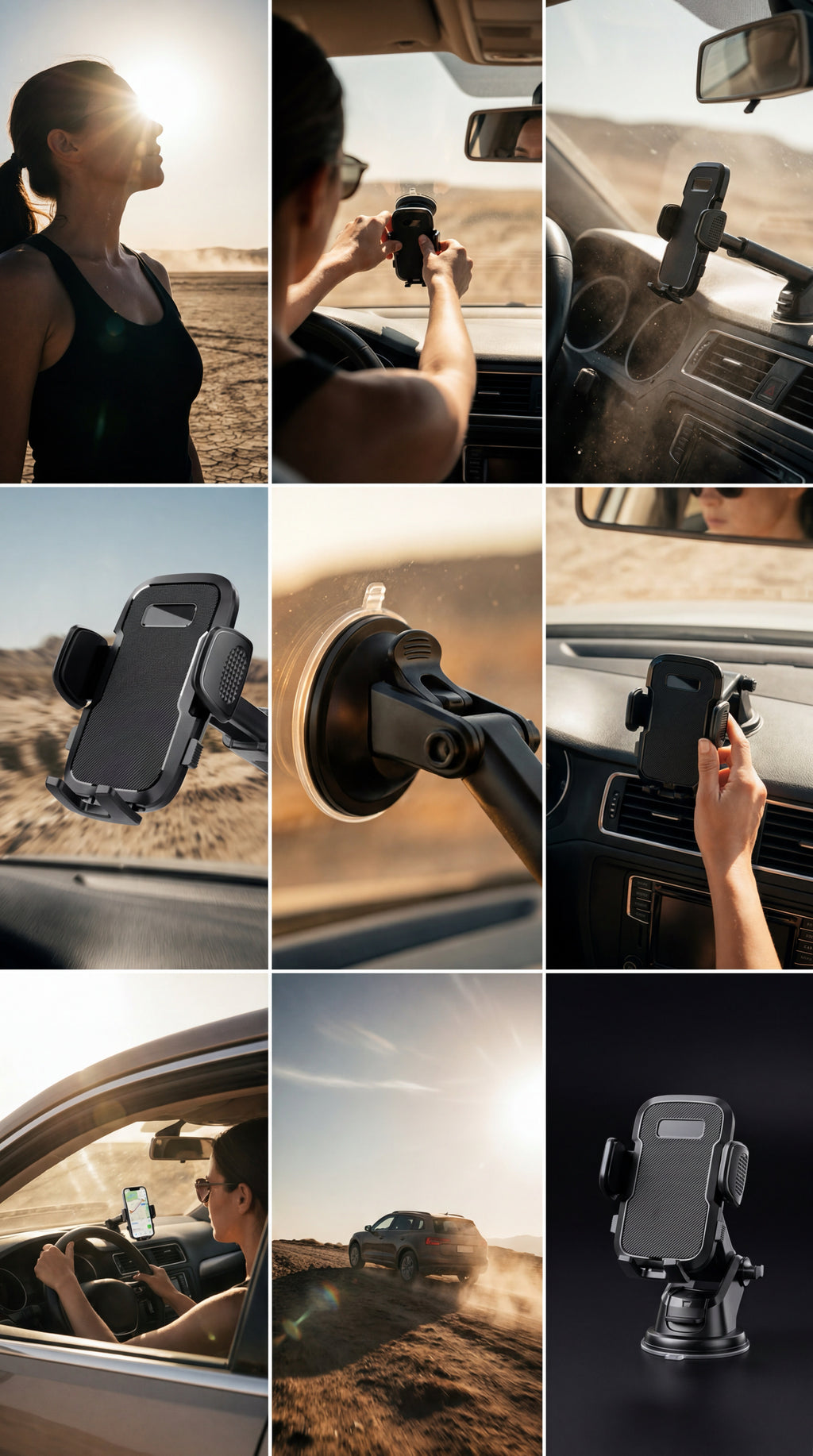 360° Adjustable Car Phone Holder – Strong Suction Cup Dashboard & Windshield Mount for 4.7”–7.2” Smartphones